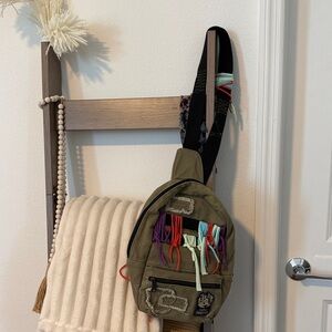 Disney! Pandora Khaki and Navy Patch Canvas Pouch